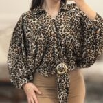 شومیز الیزه سگکدار پلنگی اعلا (پک 5 عددی)