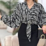 شومیز الیزه سگکدار پلنگی اعلا (پک 5 عددی)