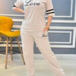 ست تیشرت و شلوار بگ love (پک 5 عددی)